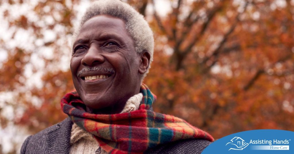 Senior home care helping a senior to manage seasonal depression.