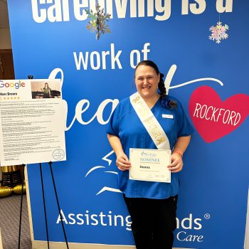 Assisting Hands Rockford Caregiver Chosen as January 2024 Nominee for Prestigious Nationwide Award, Congratulations to Donna