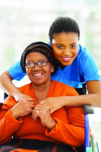 Assisting Hands caregiver taking care of her mother.