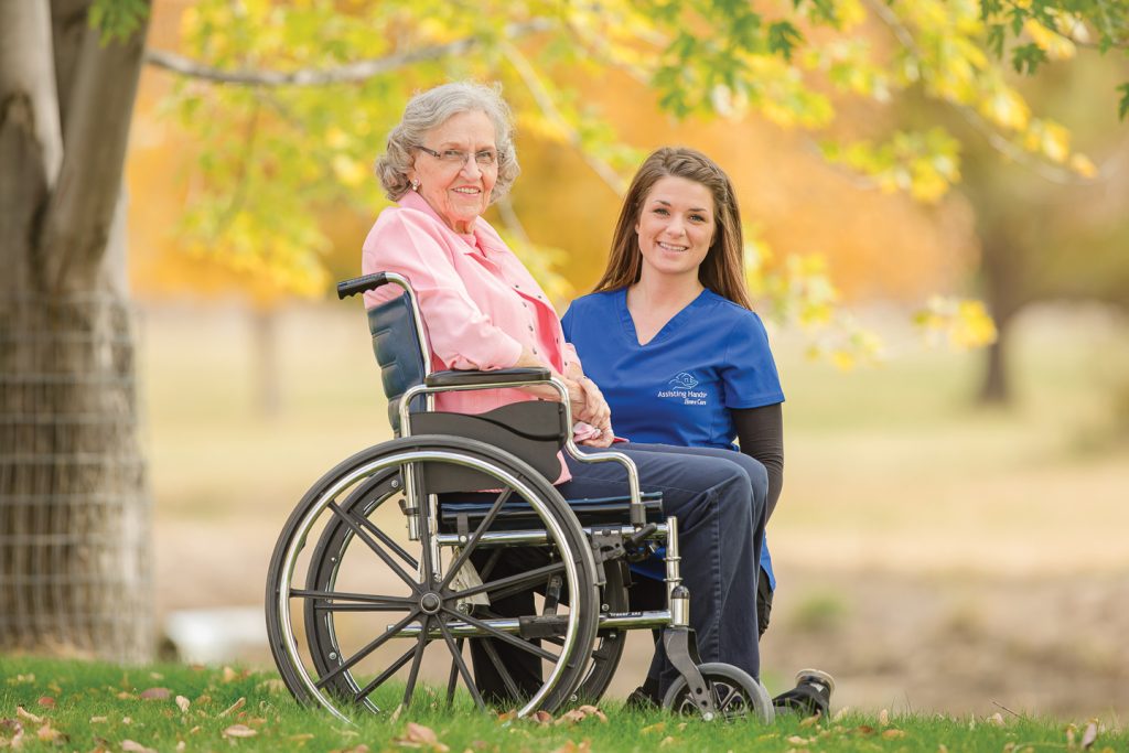 Caregiver providing in-home care in Davis County Utah
