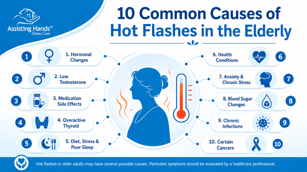 Common Causes of Hot Flashes in the Elderly - Assisting Hands Home Care