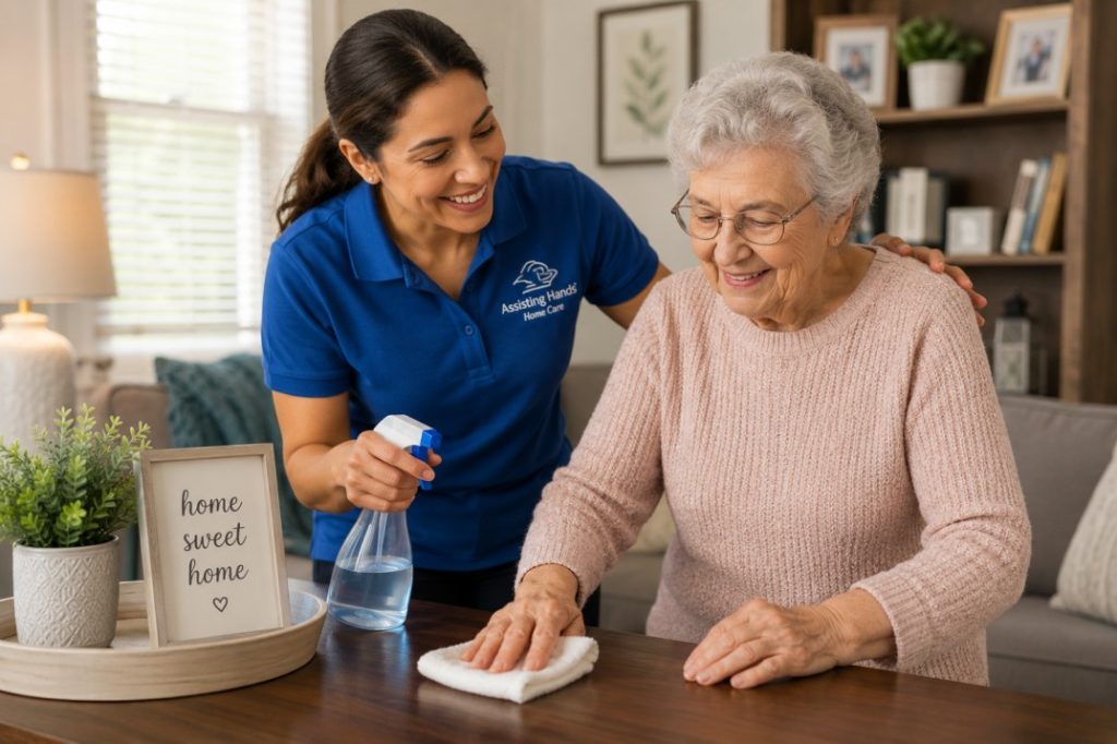 Helping hand in a cozy home