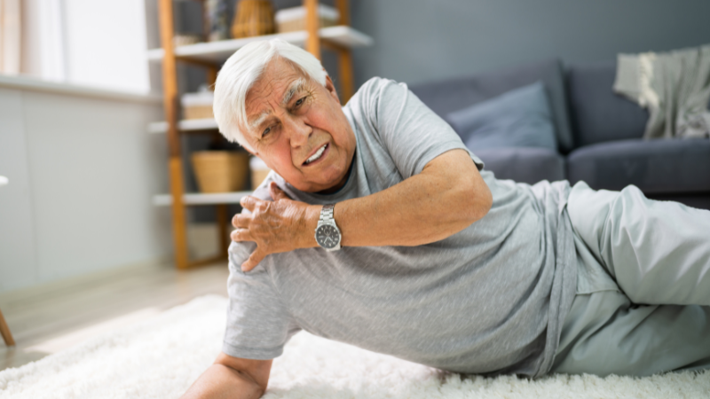 Elderly Senior Man Slip And Fall