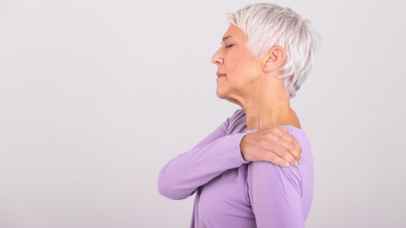 senior woman itching shingles