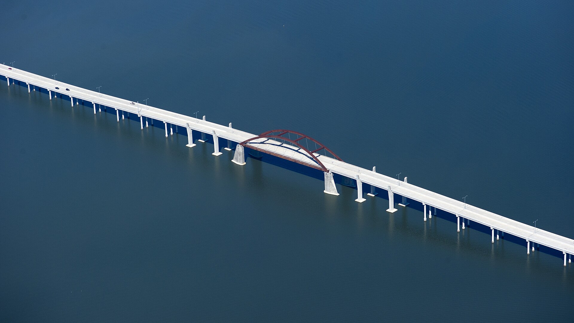 Lewisville Lake Toll Bridge, which connects Lake Dallas and Little Elm, Texas