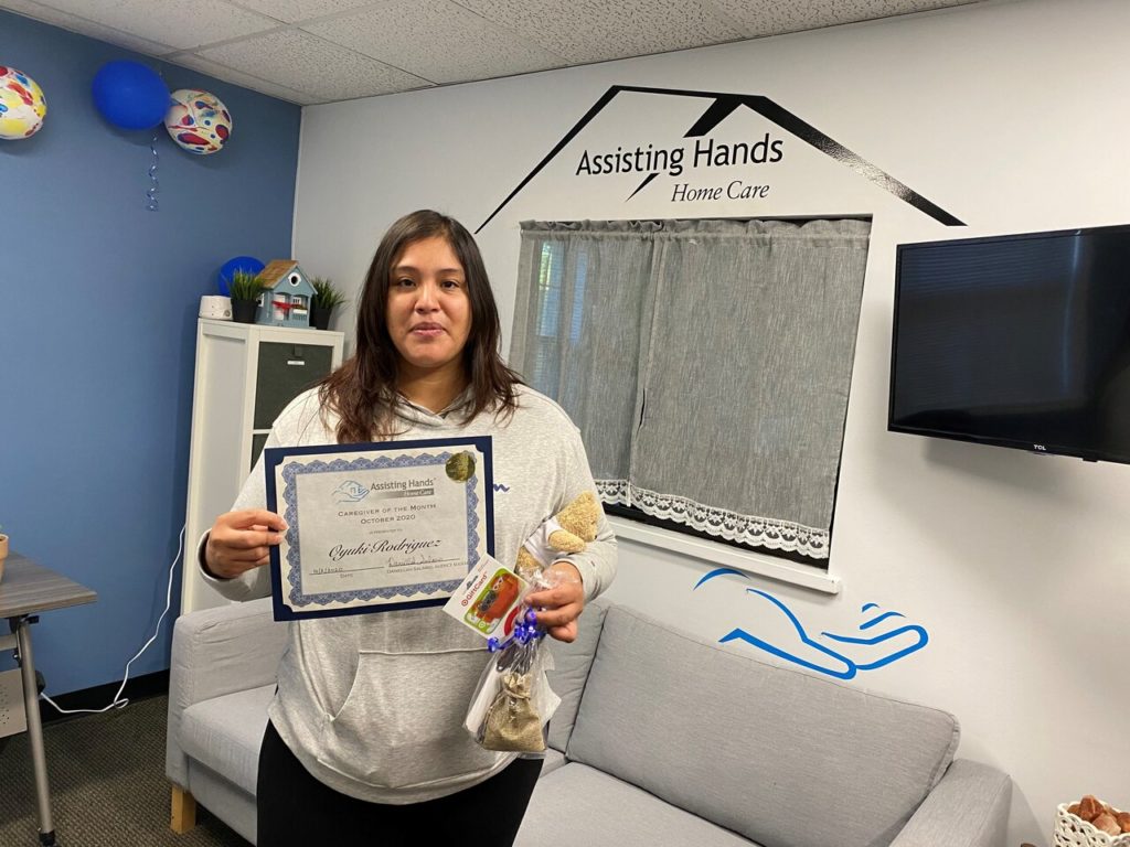 Oyuki with Caregiver Award - October Caregiver of the Month