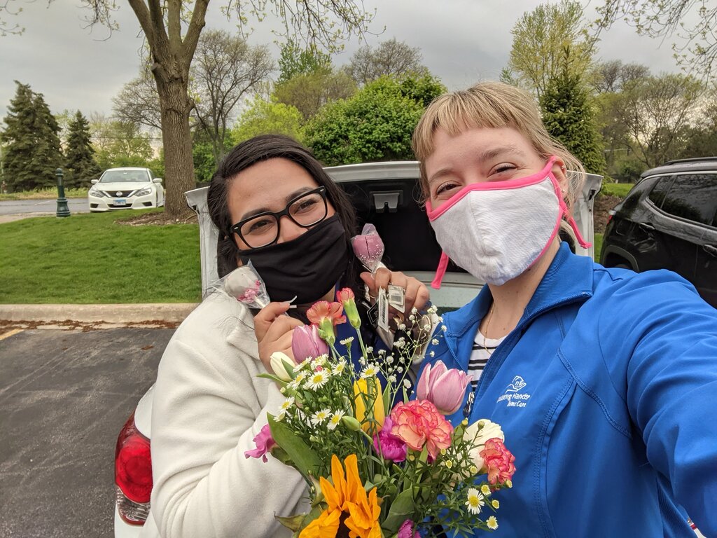 Cristal and Allison - Flower Drop Off