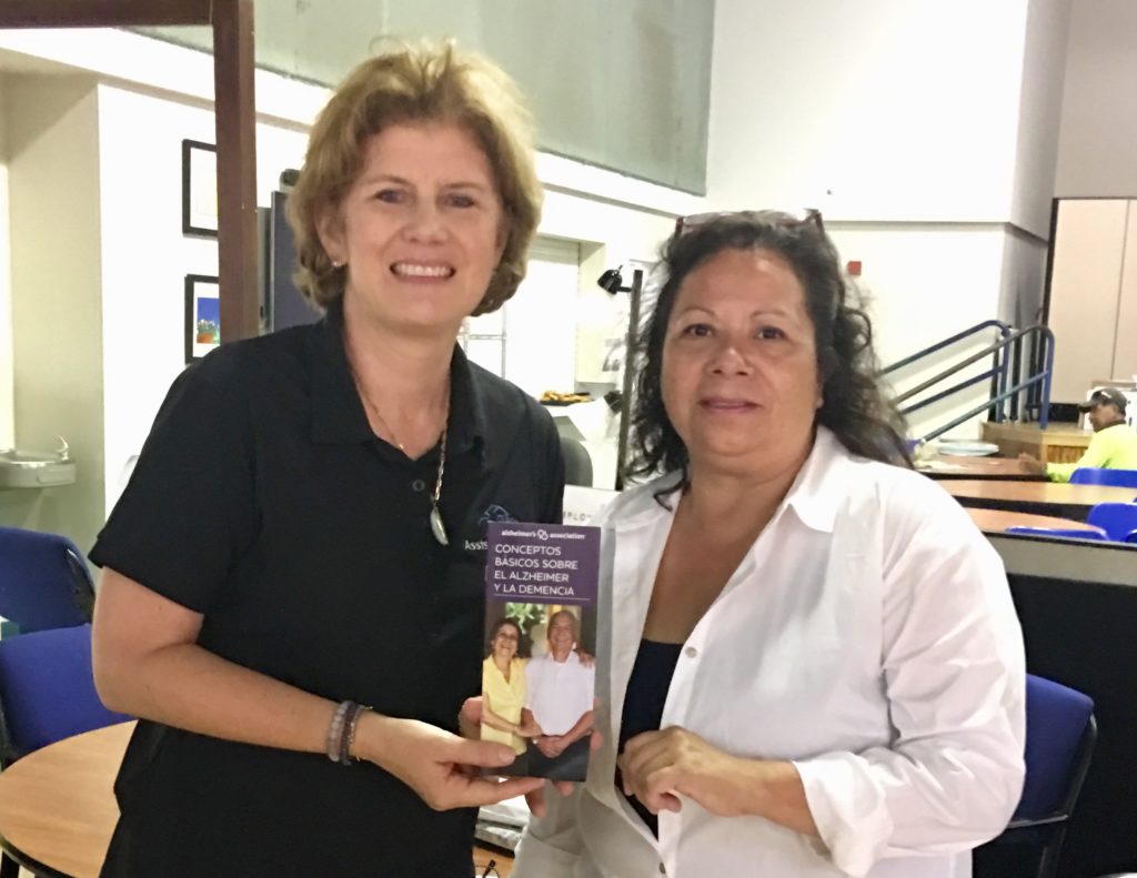 Marina Ramirez of Assisting Hands Home Care and Betsy Rega of the El Sol Community Center
