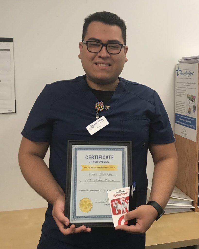 Assisting Hands Park Ridge July Caregiver of the Month Erick