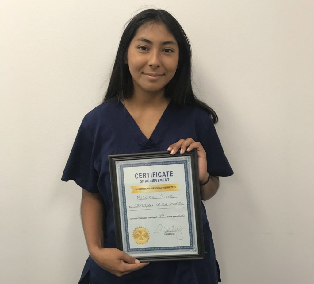 Micaela September Caregiver of the Month