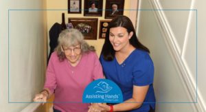 assisting hands elderly caregiver