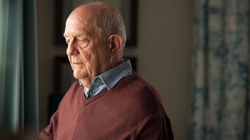 sad senior man who lost interest in his hobbies
