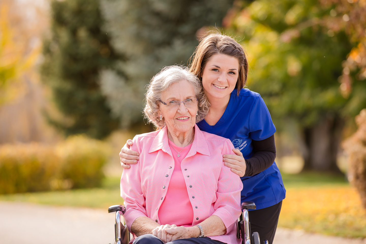 Assisting Hands Home Care caregiver and elderly