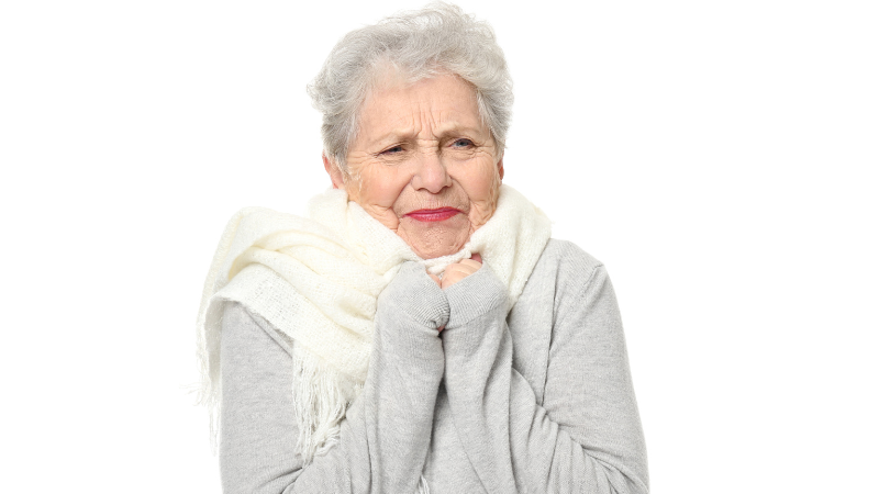 Elderly Woman Feeling Cold