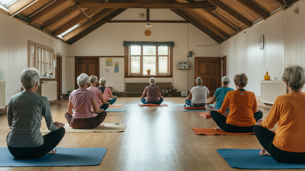 Seniors Doing Yoga - Assisting Hands Home Care