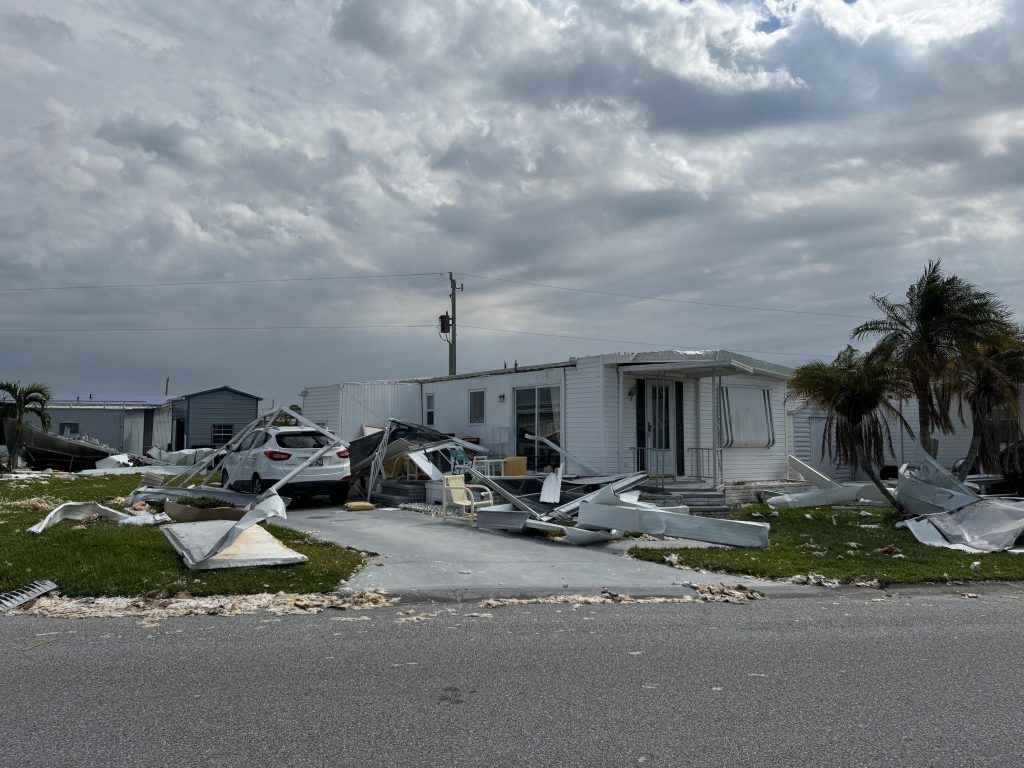 hurricane damage from Milton