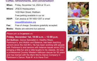 JF&CS Memory Cafe invitation for Nov, 2024