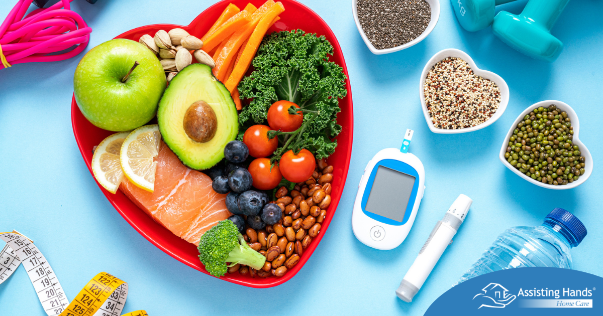 Caregiver’s managing blood sugar as part of senior home care services