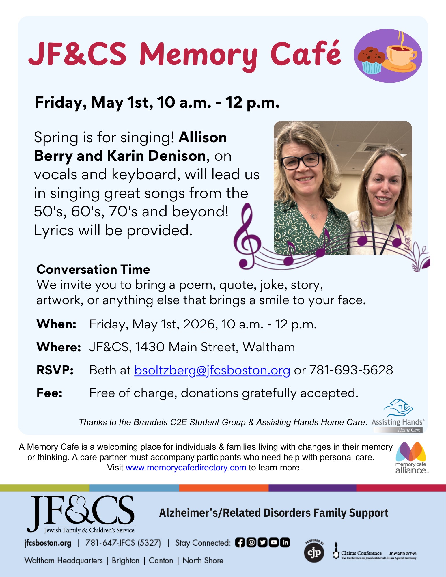 JF&CS Memory Cafe 5-1-26