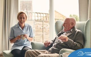 A caregiver provides Memory Care at Home to a senior