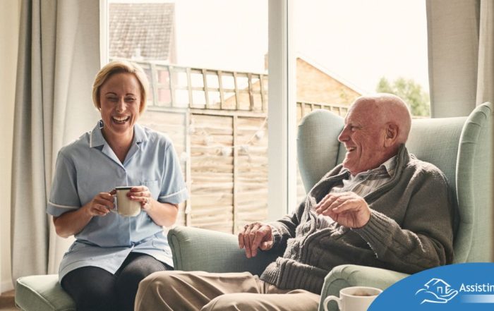 A caregiver provides Memory Care at Home to a senior