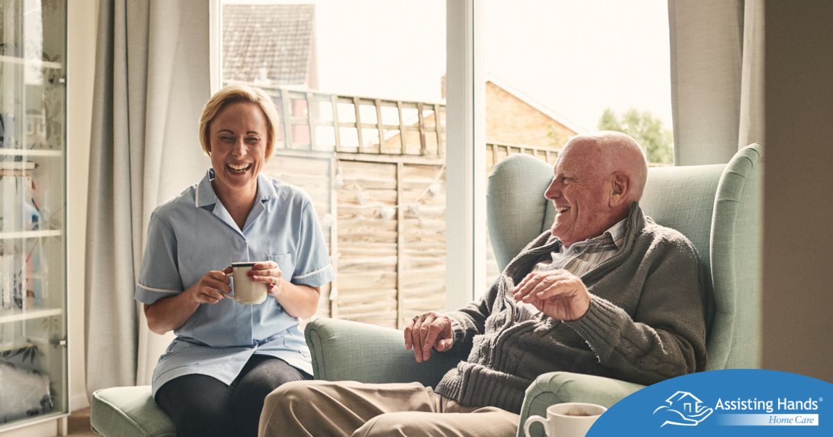 A caregiver provides Memory Care at Home to a senior