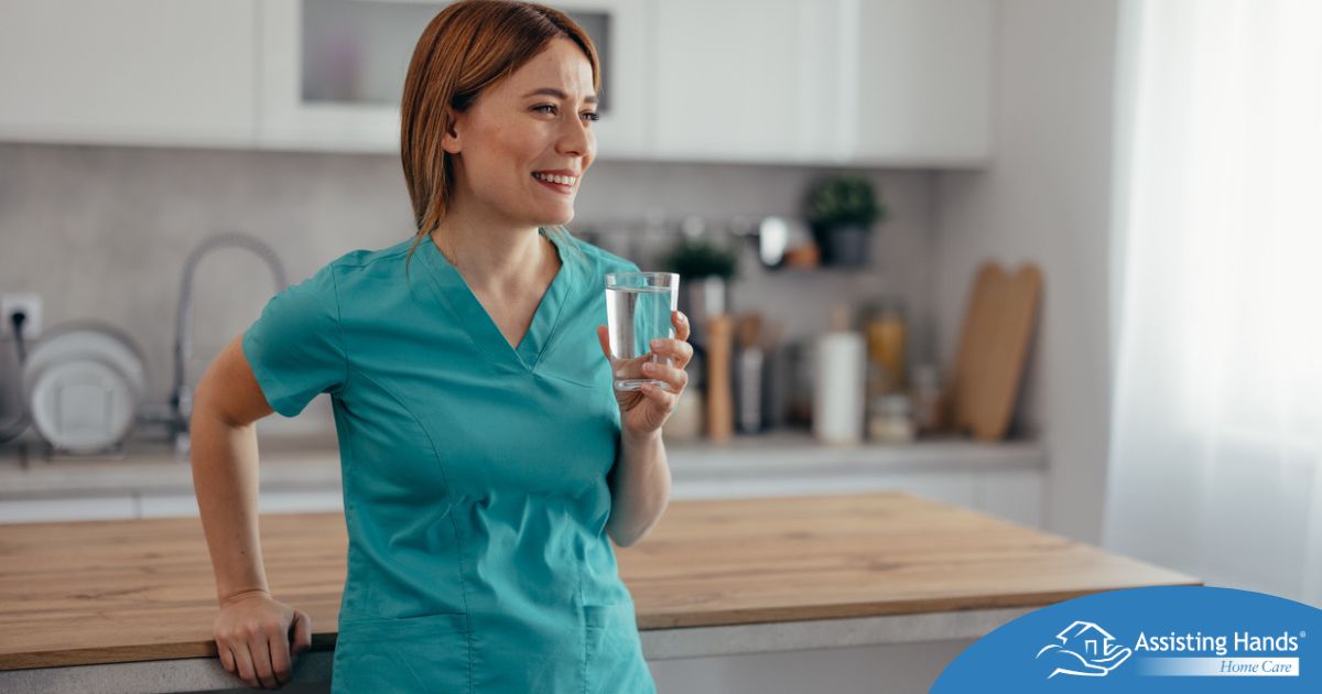 A home care aide in her daily routine.