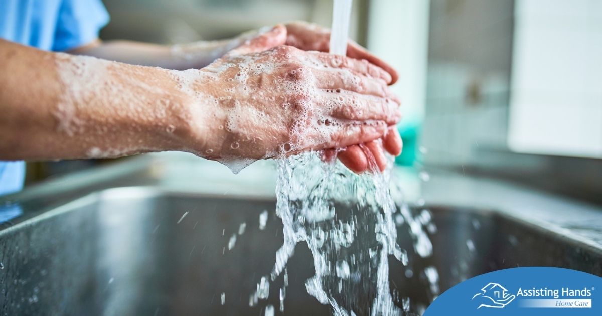Observing hand hygiene as a part of caregiver wellness during flu season.