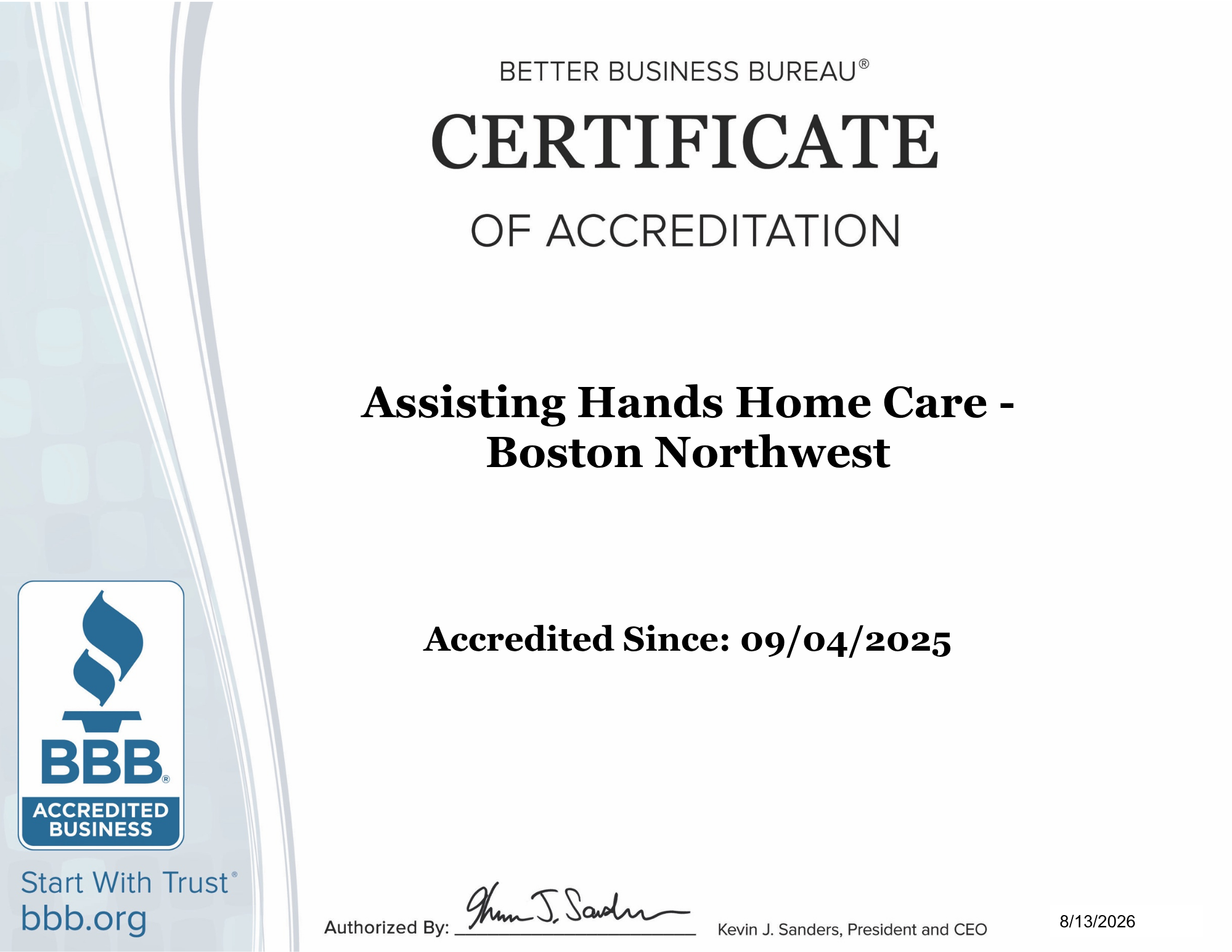Boston Northwest Earns BBB Accreditation