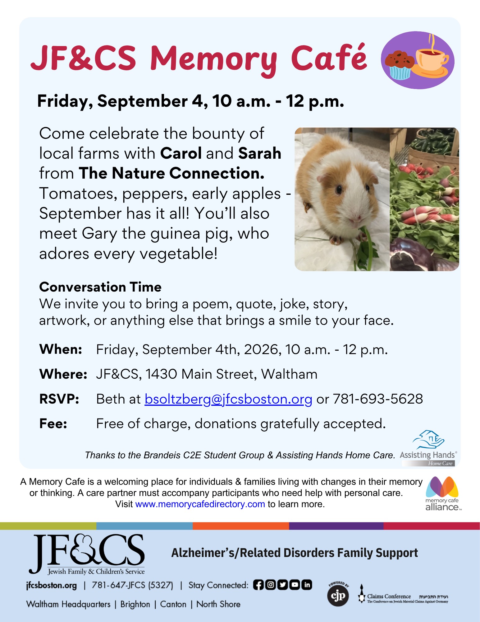 In-Person JF&CS Memory Café | September 2026 In-Person JF&CS Memory Café | September 2026