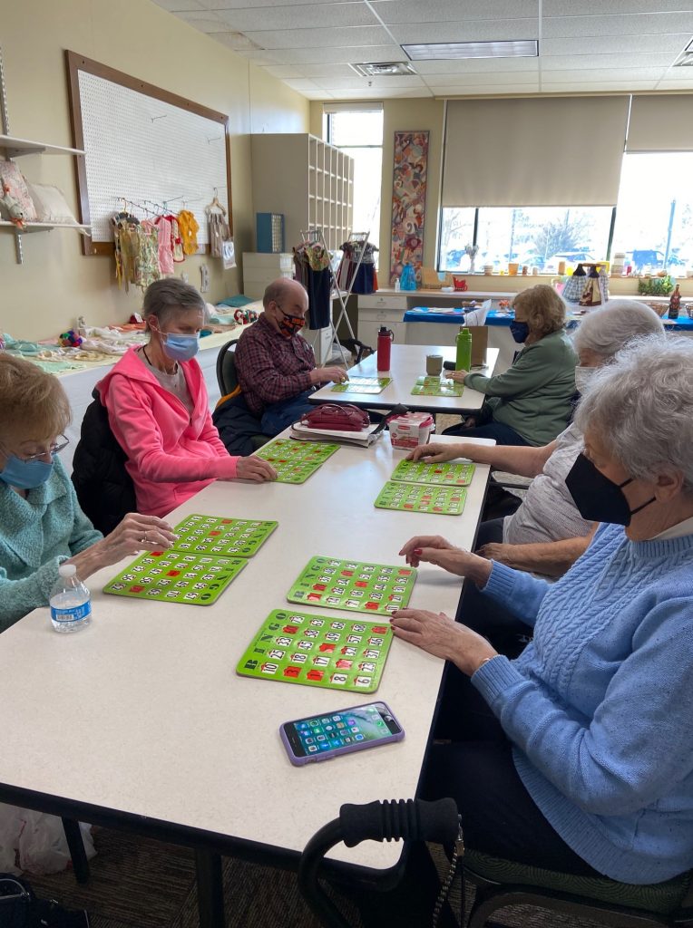 Seniors playing BINGO