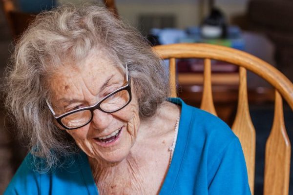Elderly Woman With Dementia Smiling