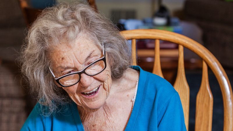 Elderly Woman With Dementia Smiling
