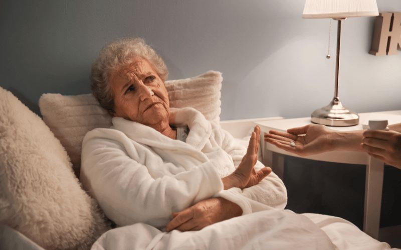 Senior refuse to go see doctor to take medicine