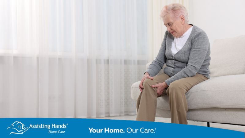 senior woman with severe knee pain due to oestoporosis