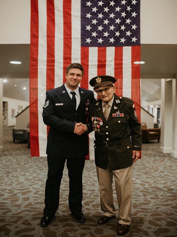 Veterans handshake eachother