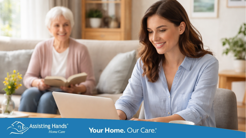 In home caregiver help senior at home