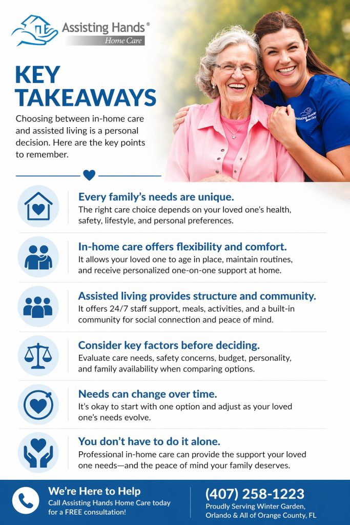 In-Home Care vs Assisted Living In-Home Care vs Assisted Living