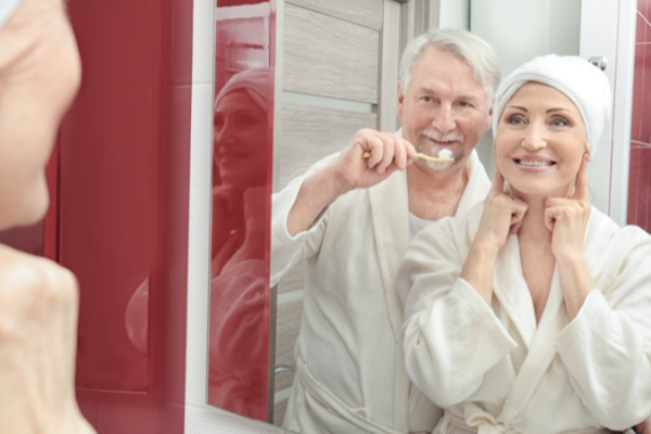 elderly with dementia getting ready for shower