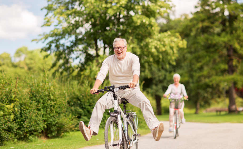 seniors enjoying outdoors and having fun