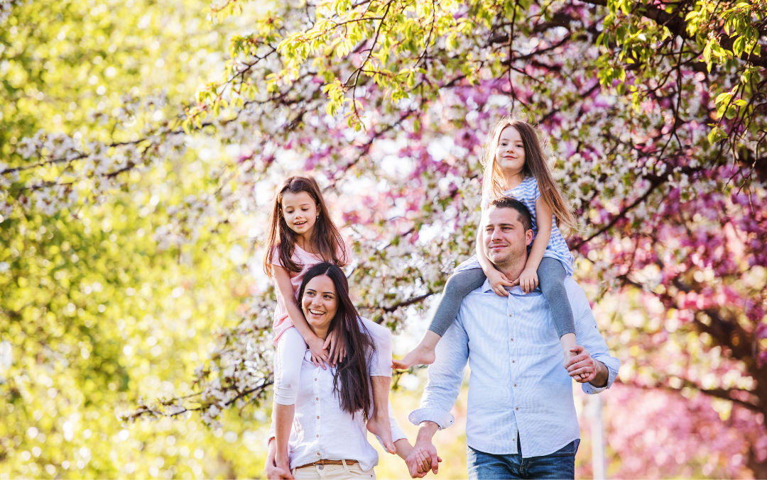 outdoors with the family