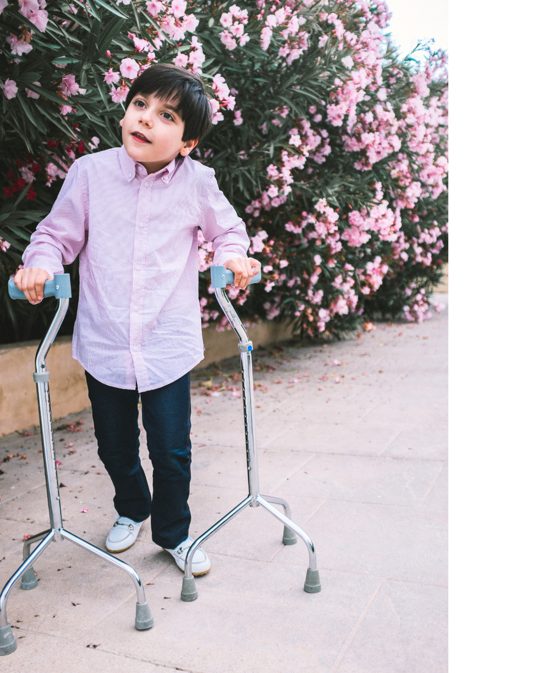 special needs boy with walker